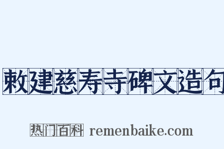 敕建慈寿寺碑文造句是什么意思的图片